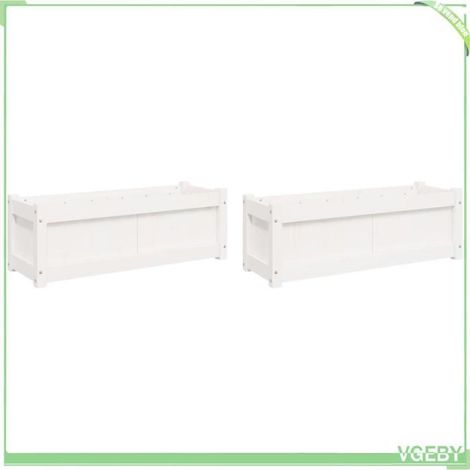 Jardinière - FAFEICY - 837452 - Bois de pin massif - Pack 2 - Blanc (1/5)