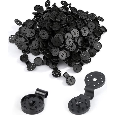 Fixation Toile Ombrage 100 Pièces - Clips de Fixation Noir Résistants - Anti-Oxydation & Résistance aux Intempéries - pour Filet D'ombrage, Brise-Vue, Tissu Coupe-Vent - Maximum 7 mm (1/5)