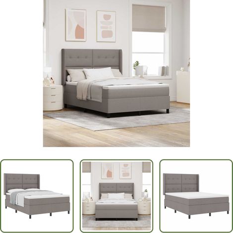 Matratze -  Boxspringbett mit Matratze Taupe 190 x 140 cm Stoff (1/5)