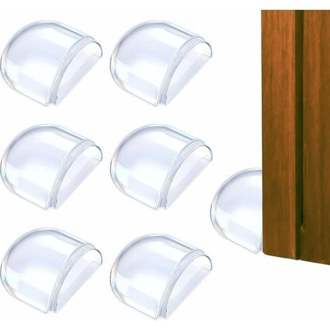 Arrêts et Butées de Porte Transparente Lot de 7, Butee de Porte Adhesive avec Coussinets TPE, Bloque Porte, Protection Murs Portes Parquets Massifs Contreplaqués Sols (1/5)