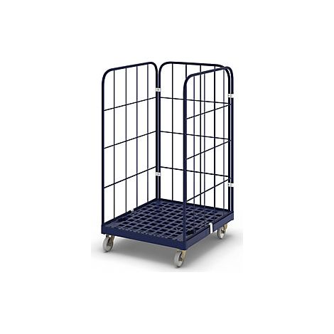 Contenedor rodante con tablero rodante de plástico  por 3 lados