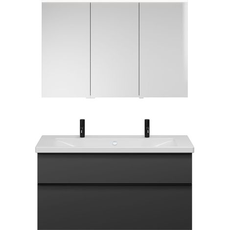 Set burgbad Eqio, composé d'une armoire de toilette à droite,