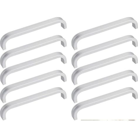 10 PCS Poignée de Meuble Poignet de Porte Cuisine Universel Poignet Tiroir Meuble en Aluminium Poignée Bâton De Porte Exterieure avec 20 Vis pour Cuisine Armoire Porte Placard (1/4)
