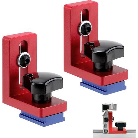 30 Type Mitre Track Stop Block, T Slot Mitre Track Stop, 2 Butées de Rail en T, Rail De Travail Du Bois Goulotte Connecteur, Alliage D'Aluminium Butées Coulissantes pour le Travail du Bois (1/5)