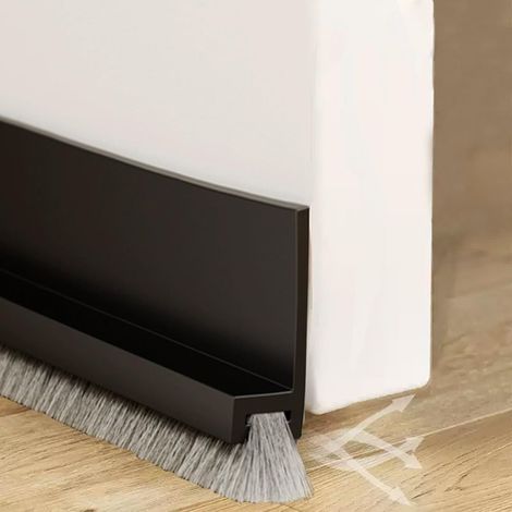 100cm Black Door Seal, Soundproof Door Brush Seal, Self-Adhesive and Cut to Size, Door Draft Excluder, Door Bottom Seal (Black) (1/5)