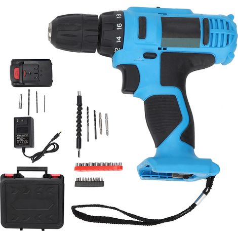 Perceuse électrique sans fil rechargeable, visseuse réversible CW/CCW, outil électrique avec bloc d'alimentation 100-240V, prise US (1/5)