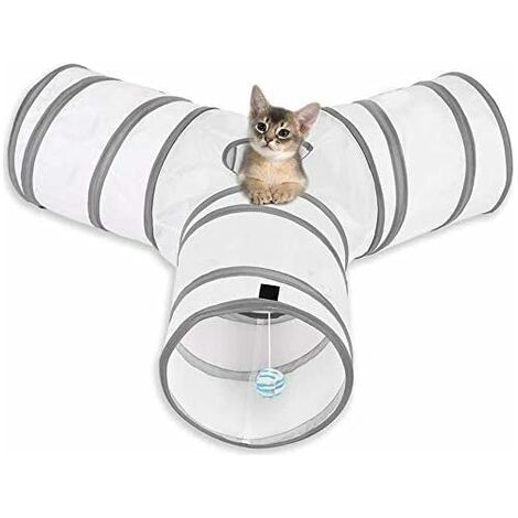 Cat Tunnel Cat Game, 3-Way Tunnel Collapsible Tube Game, Suitable for Cats, Rabbits, Dogs, Pets (1/5)