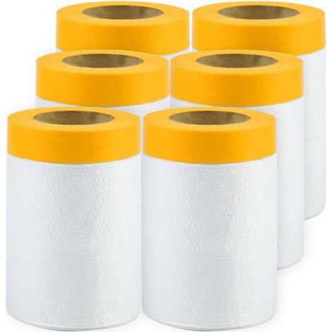 Ruban De Masquage - Film PE Auto-Adhésif 55 Cm X 20 M - Pour Peinture Et Protection Chantier - 6 Rouleaux (1/5)