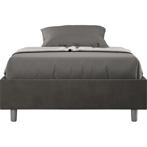 Letto Matrimoniale Francese Sommier 140x190 cm Senza Rete Azelia Grigio (1/3)