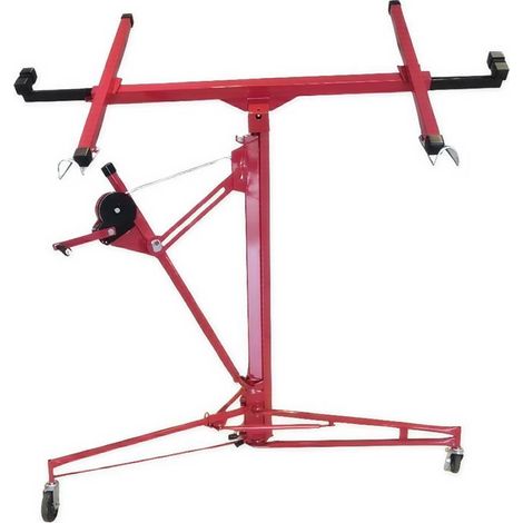 Sollevatore Per Pannelli Alzalastre Per Cartongesso Professionale Con Certificato CE Portata Di 68 Kg Pieghevole Regolabile In Altezza XXL 140 - 350 cm Altezza Di Lavoro Alzapannelli Rosso