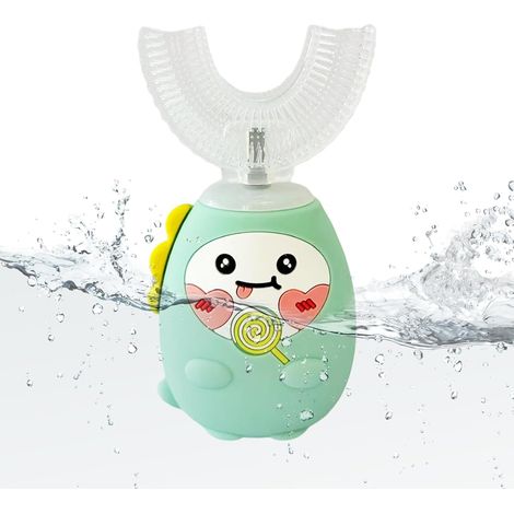 Brosse à dents complète pour enfants, brosse électrique en forme de U, minuteur 3 modes avec fonction nettoyage, outil de soin intelligent pour enfants, dispositif de nettoyage des dents avec poils, b (1/5)
