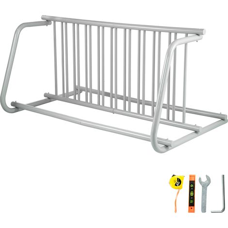 VEVOR 10 supports porte-velos au sol, 150 cm de longueur, porte-velos tout en acier, capacite de 10 velos, support de rangement double face pour garages, rues, cours, evenements de velo