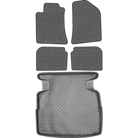 Toyota Avensis II Limousine (2003–2009) – Set: Gummifußmatten + Kofferraummatte (1/5)