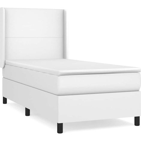 Maison Exclusive - Boxspringbett mit Matratze Weiß 100x200 cm Kun (1/5)