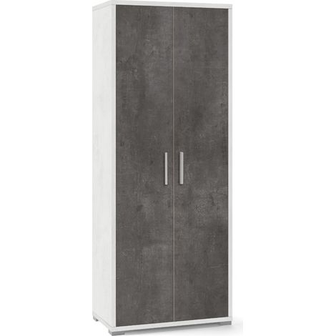 Mobile 2 Ante 71L x 41P x h182 – Finitura Bianco Opaco e Nero Opaco – Sarmog (1/2)