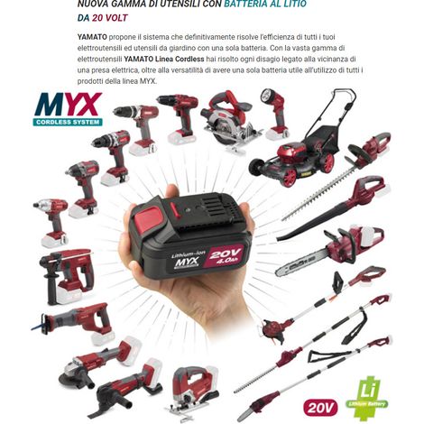 KIT CARICABATTERIA DOPPIO + 2 BATTERIE 20V 4AH YAMATO MYX