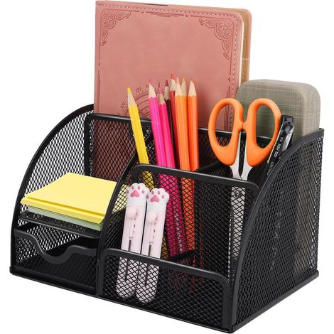 Module de Rangement de Bureau Multifonctionnel Organiseur de Bureau en Maille Organisateur Bureau en Filet MéTallique Accessoire Bureau Rangement Bure