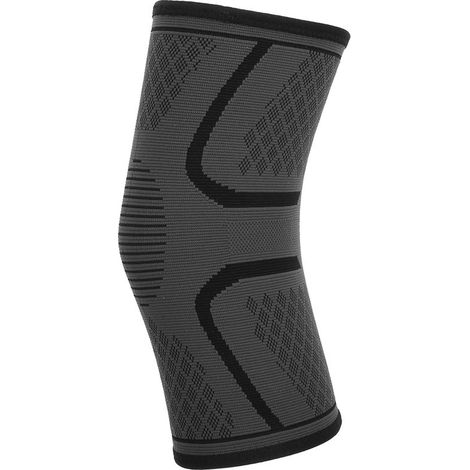Genouillère de compression sport anti-dérapant, protection genou taille M, noire, pour cyclisme et course à pied (1/5)