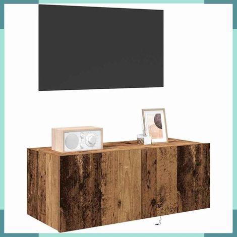 863104 Meuble TV mural Bois Ancien 80 x 35 x 31 cm Bois d'ingénierie (1/5)