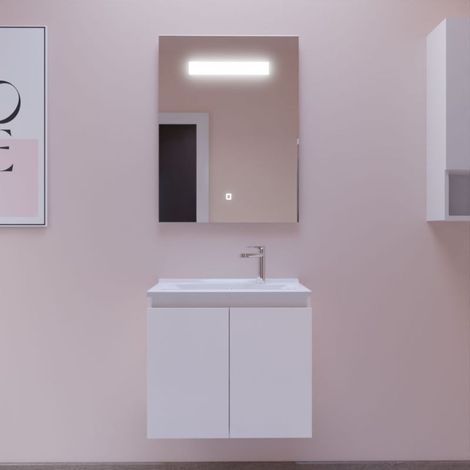 Doppelwaschtisch mˆbel PROLINE 60 cm und ElÈgance ht80 Spiegel Ò Weifl (1/5)