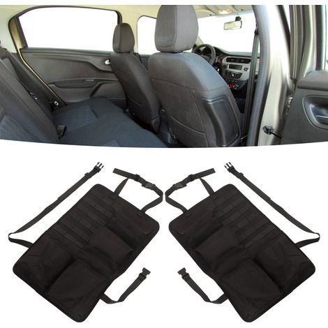 Lot de 2 sacs de rangement suspendus pour dossier de siège auto, sac de rangement pour dossier de siège auto, support de rangement pour siège arrière, garniture intérieure noire (1/5)