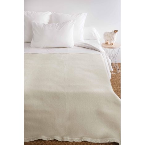 Poyet Motte AUBISQUE Cover Lana Naturale Sbiancato, Lana, Naturel blanchi, 240x180 cm