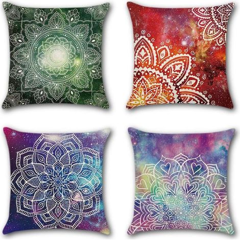 Housse de Coussin ciel étoilé abstrait Taie d'oreiller pour Canapé Maison Salon Chambre Décoration D'intérieur,45x45cm,Ensemble de 4 pièces(Couleur) (1/5)
