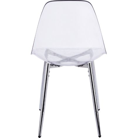 5-teiliges Esszimmer-Set mit 1 Tisch und 4 Stühlen aus transparentem Kunststoff und Metall (1/5)