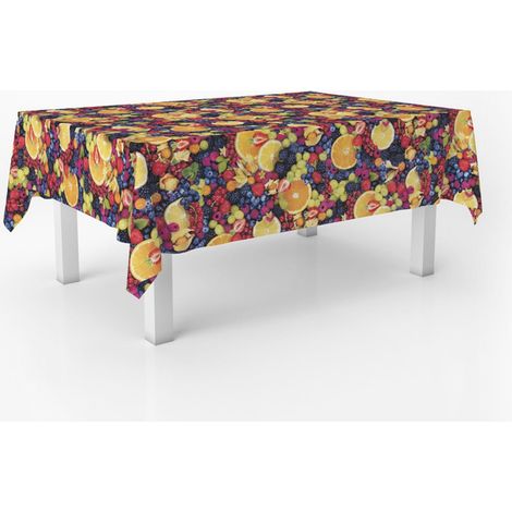Nappe Toile cirée Anti-Taches Lavable carrée 140x140 cm Fruits (1/5)