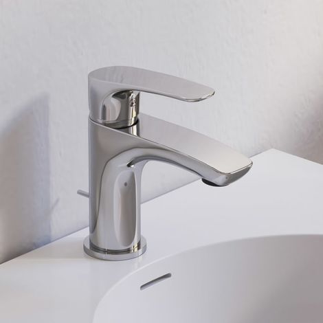 Kronenbach Rivara Waschtisch-Einhebelmischer mit Zugstangen-Ablaufgarnitur 1 1/4, wassersparend (1/5)