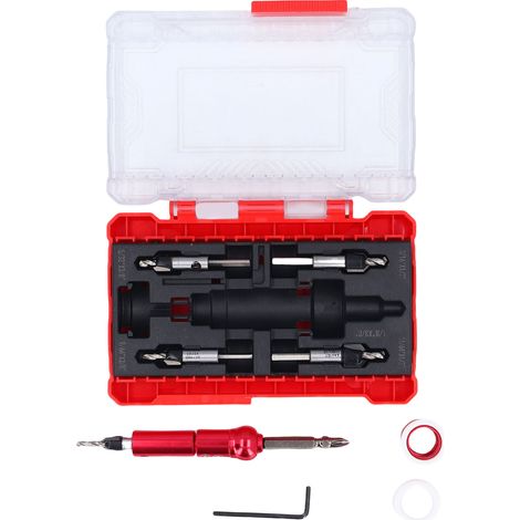 Ensemble de forets à fraiser avec butée de profondeur réglable, kit d'outils pour le travail du bois (1/5)