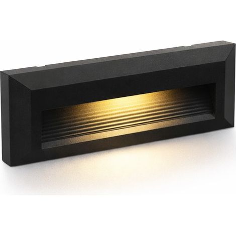 Lampada segnapasso LED moderno Nero 6W luce verso il basso CCT 3000K 4200K 6400K IP65 per scale corridoi esterni interni