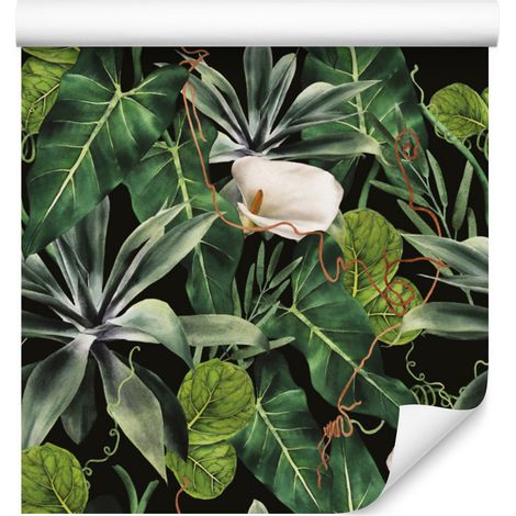 Papier peint à motifs de plantes exotiques pour salon et chambre 50x1000 cm (1/5)