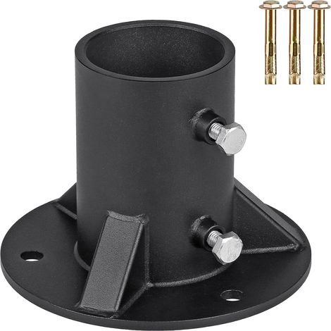 Support de poteau rond, Support de base pour poteau rond 65 mm robuste pour poteau de clôture à maillons de chaîne/terrasse/balustrade/boîte aux lettres/poteau en béton (1/5)