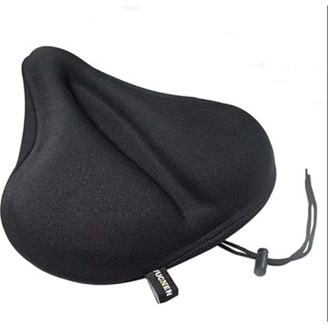 Housse de selle gel vélo d'appartement grande rembourrée vélo stationnaires cyclisme d'intérieur Coussin de selle doux (1/5)