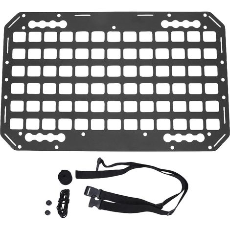 Organisateur de panneau Molle pour siège de voiture, 540x330x2mm, rangement modulaire multifonctionnel pour véhicule en aluminium avec sangles de fixation tactiles, corde élastique (1/5)
