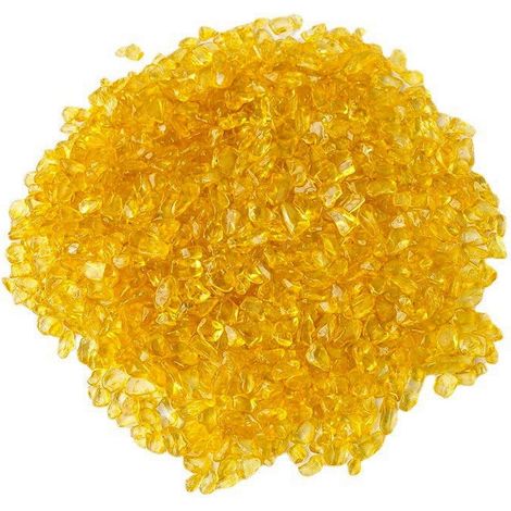 Pierres Concassées - Pierres Naturelles Jaunes pour Décoration de Pot de Fleurs et Aquarium - Granulométrie 3-5 mm - 200 g (1/4)