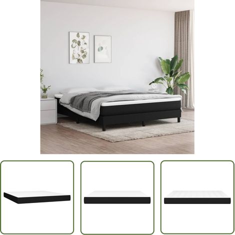 The Living Store Matelas de lit à ressorts ensachés Noir 180x200x20 cm Tissu - Matelas À Ressorts Ensachés - Matelas Noir - Matelas Double - Matelas Confortable - Matelas Support Moyen (1/5)