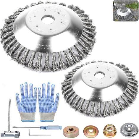 Brosse Pour Debroussailleuse - 25 4 Mm - Universelle Pour Tondeuse A Gazon A Arbre Droit - 2 Pieces (1/5)