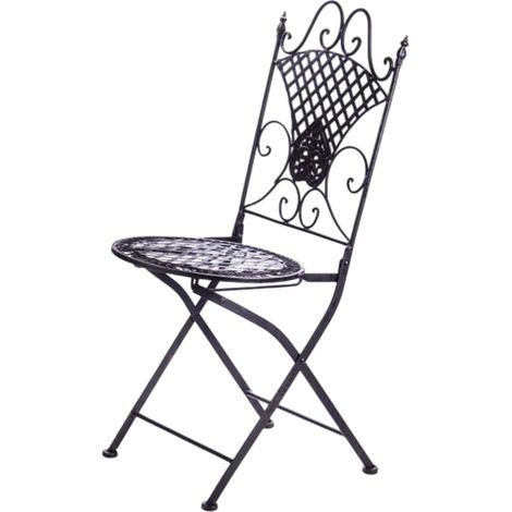 Brauner Metall-Gartenstuhl im provenzalischen Stil