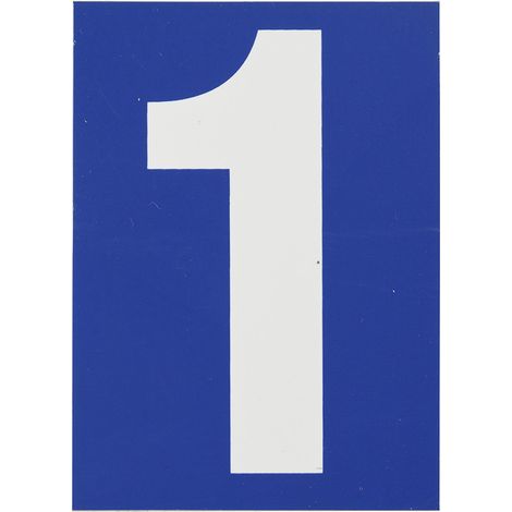 THIRARD - Plaque de signalisation 1, marquage blanc sur fond bleu, panneau PVC adhésif, 65x90mm - THIRARD (1/5)