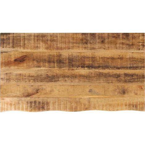 Tischplatte 120x60x2,5 cm Baumkante Massivholz Raues Mangoholz (1/5)