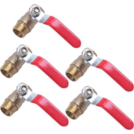 Vanne à bille en laiton à passage intégral, filetage mâle/femelle 1/2 pouce, 3X (1/5)
