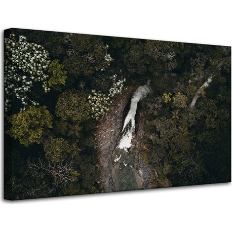 Leinwanddruck Wasserfall aus der Vogelperspektive 80x50 cm