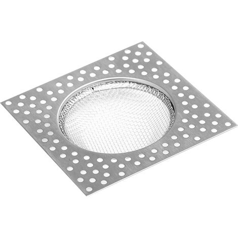Confezione da 4 filtri di scarico in acciaio inox - per scarico quadrato del bagno - filtro anti-intasamento universale per capelli - copertura del filtro (1/2)