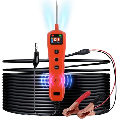 Testeur de Circuit de Voiture 9-30V DC,Testeur Électrique de Voiture Lampe Temoin 12V Mecanicien, 0.3-70V Testeur de Tension Automobile Testeur de Polarité,Continuité,Résistance (1/5)