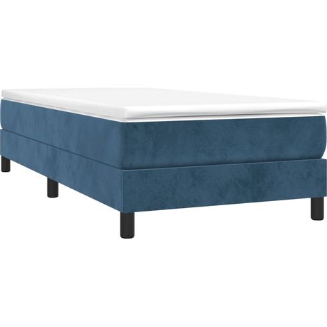 Giroletto a Molle con Materasso Blu Scuro 80x200 cm in Velluto vidaXL (1/4)