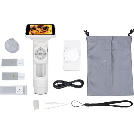 Microscope numérique LCD 2,8in main USB – Loupe portable anti-secousse écran 8 LED vision PC vidéo 1080P (1/5)