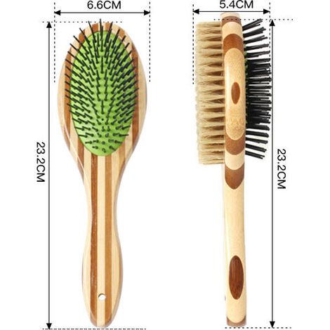 Brosse double face pour chien/chat, peigne de toilettage pour chien pour massage et épilation, poils doux, convient aux animaux à poils courts, moyens et longs 23,26,65,4 cm (1/4)