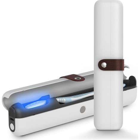 Tragbarer UV-Sterilisator für Zahnbürste – Hygienische Reisehülle mit 99,99 % Bakterieneliminierungsrate – Kompaktes Desinfektionsgehäuse für Zahnbürste und Besteck-lsw (1/5)